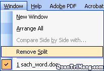 Window \ Remove split 